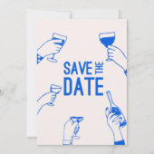 Moderne, einzigartige funky Save the Date Hochzeit Einladung (Rückseite)