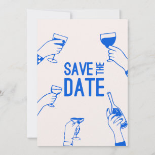 Moderne, einzigartige funky Save the Date Hochzeit Einladung