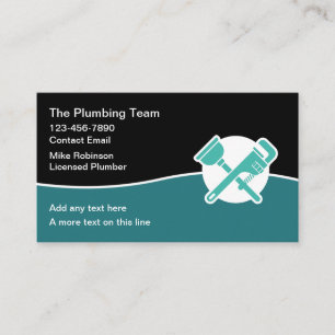Moderne, einzigartige Klempner Service Business Ca Visitenkarte