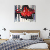 Moderne, einzigartige, lebendige Abstrakte Kunst i Leinwanddruck (Insitu (Schlafzimmer))
