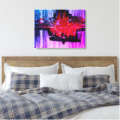 Moderne, einzigartige, lebendige Rot-Schwarz-Blau  Leinwanddruck (Insitu (Schlafzimmer))