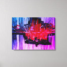 Moderne, einzigartige, lebendige Rot-Schwarz-Blau Leinwanddruck