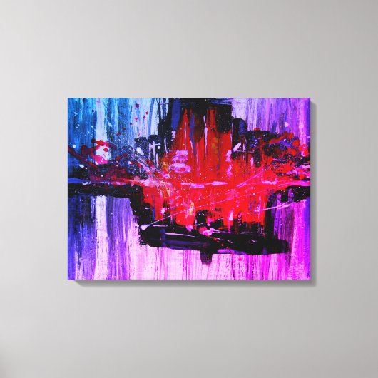 Moderne, einzigartige, lebendige Rot-Schwarz-Blau  Leinwanddruck (Vorderseite)