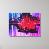 Moderne, einzigartige, lebendige Rot-Schwarz-Blau Leinwanddruck (Vorderseite)