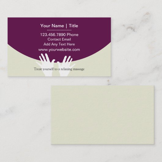Moderne, einzigartige Massage Business Cards Visitenkarte (Vorne/Hinten)