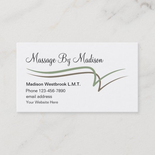Moderne einzigartige Massage Business Cards Visitenkarte (Vorderseite)