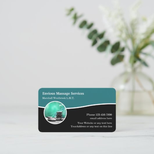 Moderne einzigartige Massagetherapie Visitenkarte (Stehend Vorderseite)
