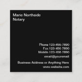 Moderne, einzigartige Notare Quadratische Visitenkarte (Rückseite)