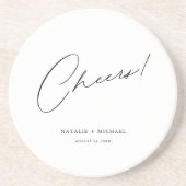 Moderne, einzigartige Personalisierte Hochzeit Getränkeuntersetzer (Vorne)