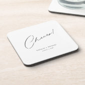 Moderne, einzigartige Personalisierte Hochzeit Getränkeuntersetzer (Linke Seite)