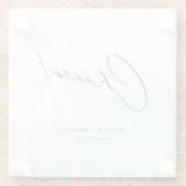 Moderne, einzigartige Personalisierte Hochzeit Glasuntersetzer (Rückseite)