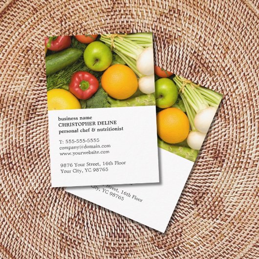Moderne, einzigartige pflanzliche Koch Ernährung Visitenkarte