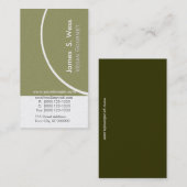 Moderne einzigartige Sage Green mit Halbkreis Mode Visitenkarte (Vorne/Hinten)