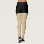 Moderne, einzigartige schwarze Fake Shorts mit Rei Leggings (Rückseite)