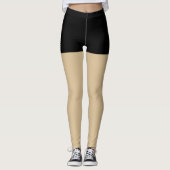 Moderne, einzigartige schwarze Fake Shorts mit Rei Leggings (Vorderseite)