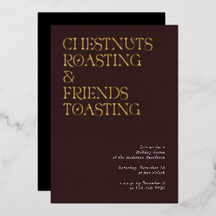 Moderne einzigartige Typografie Holiday Soiree Ein Folien Feiertagskarte