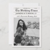 Moderne, einzigartige Zeitung Geburtstagsparty Einladung (Vorderseite)