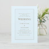 Moderne Eisblaue Hochzeit beider Eltern Einladung (Stehend Vorderseite)