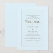 Moderne Eisblaue Hochzeit beider Eltern Einladung (Vorne/Hinten)