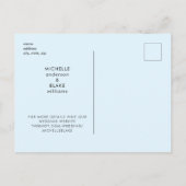 Moderne eisblaue Monogramm-Hochzeit retten das Dat Postkarte (Rückseite)