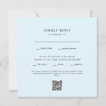 Moderne Eisblaue Quadratische Hochzeits-QR-Code-RS