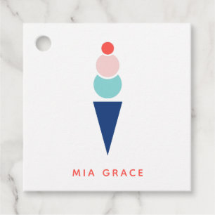 Moderne Eiscreme in Blau und Rosa Geschenkanhänger