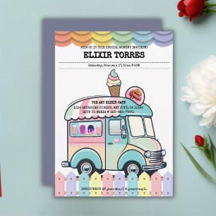 Moderne Eiscreme LKW Sprinkles Babydusche Inviv Einladung
