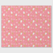 Moderne Eiscreme Pink Winter Weihnachtsmuster Geschenkpapier (Flach)