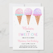 Moderne Eiscreme süß einen Geburtstag Einladung (Vorderseite)