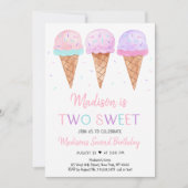 Moderne Eiscreme zum Geburtstag Einladung (Vorderseite)