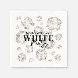 Moderne Eiswürfel-Wasserfarben-"White Party"-Servi Serviette