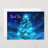 Moderne Electric Blue Christmas Tree Vielen Dank Postkarte (Vorne/Hinten)