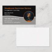Moderne Electrician Service Lightbulle Business Ca Visitenkarte (Vorne/Hinten)