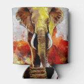 Moderne Elefantenölmalerei Abstrakt Dosenkühler (Rückseite)