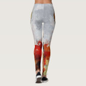 Moderne Elefantenölmalerei Abstrakt Leggings (Rückseite)