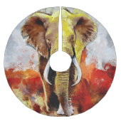 Moderne Elefantenölmalerei Abstrakt Polyester Weihnachtsbaumdecke (Vorderseite)