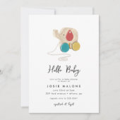 Moderne Elefantenspielzeug-Geschlecht neutrale Bab Einladung (Vorderseite)