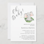 Moderne Elefantenwelt Oh Babydusche Einladung (Vorderseite)