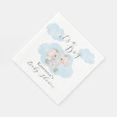 Moderne Elefantenwolken Es ist eine Baby-Dusche Serviette (Ecke)