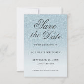 Moderne Eleganblau Save the Date Quinceanera (Vorderseite)