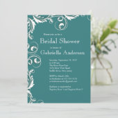 Moderne Elegance Aquamarin Bridal Dusche Einladung (Stehend Vorderseite)