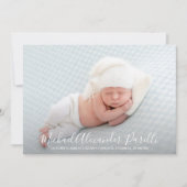 Moderne Elegance Baby Boy Foto Geburtserklärung (Vorderseite)