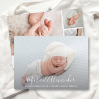 Moderne Elegance Baby Boy Foto Geburtserklärung