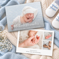 Moderne Elegance Baby Boy Foto Geburtserklärung