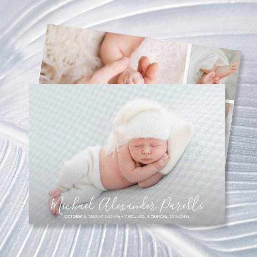 Moderne Elegance Baby Boy Foto Geburtserklärung