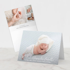 Moderne Elegance Baby Boy Foto Geburtserklärung Ankündigung
