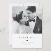 Moderne Elegance Black Typografy Wedding Vielen Da Dankeskarte (Vorderseite)