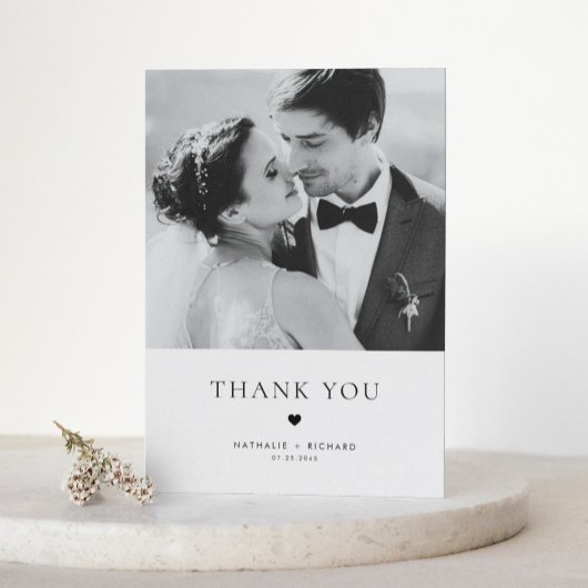 Moderne Elegance Black Typografy Wedding Vielen Da Dankeskarte