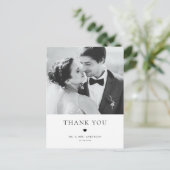 Moderne Elegance Black Typografy Wedding Vielen Da Postkarte (Stehend Vorderseite)