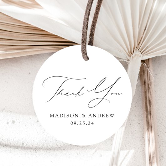 Moderne Elegance Black Wedding Vielen Dank Geschenkanhänger